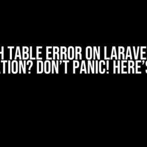 No Such Table Error on Laravel Fresh Installation? Don’t Panic! Here’s the Fix!